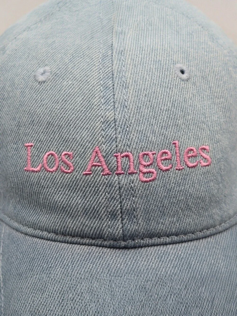 The Accessory Collective Womens Pink Embroidered Los Angeles Denim Hat